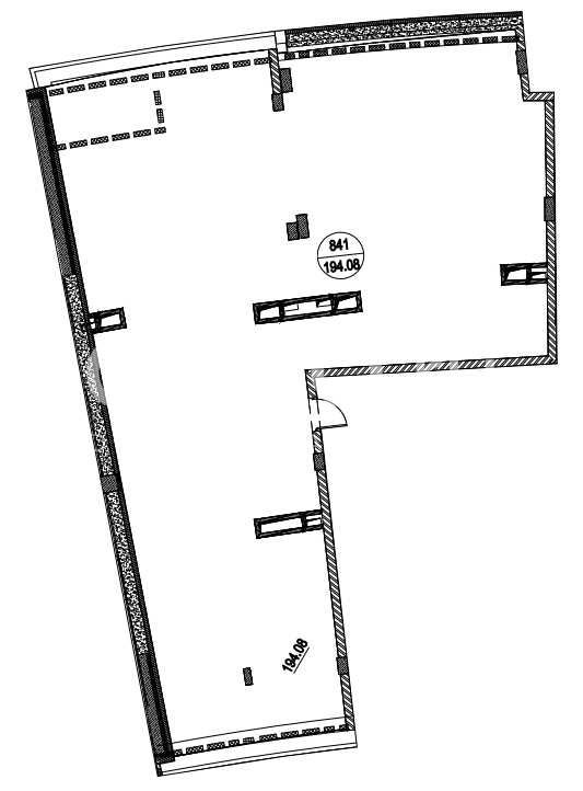 Планировка офиса 194.1 м², 8 этаж, Бизнес-центр «Маршал»